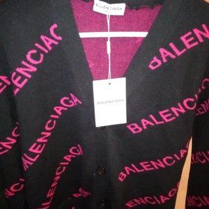 Balenciaga cardigan black and pink